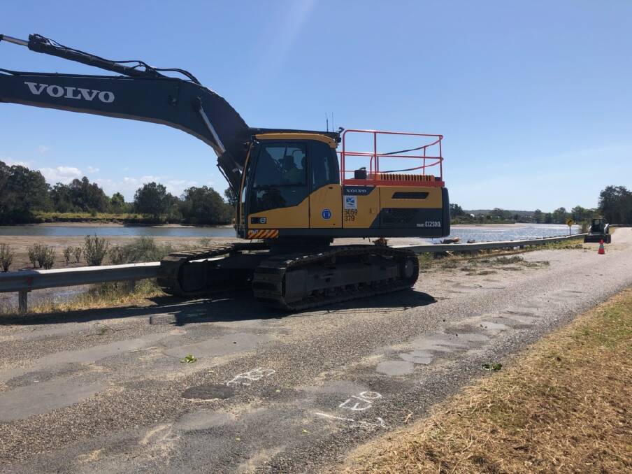 Riverbank rock protection and tree removal work is currently underway along South West Rocks Rd ahead of an upgrade to the road