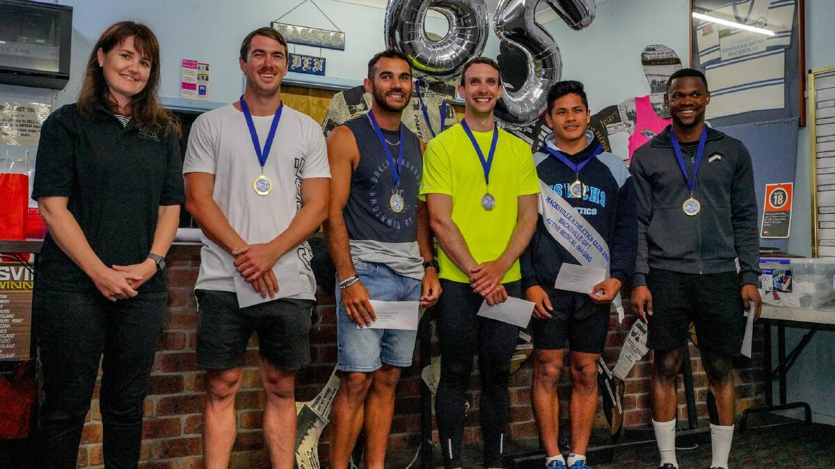 Surprise packet 2018 Machsville Gift Jarno Dolezal (second from the right) at the presentation night on Saturday. Photo: Helen Rushton