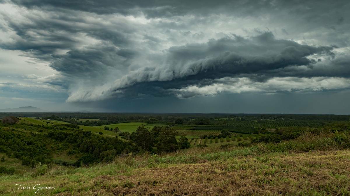 Local photographer Tara Gowen captured this awesome storm cell coming in near Mount Yarrahapinni 