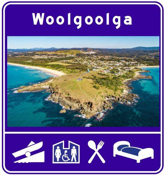 The new pictureboard sign for Woolgoolga
