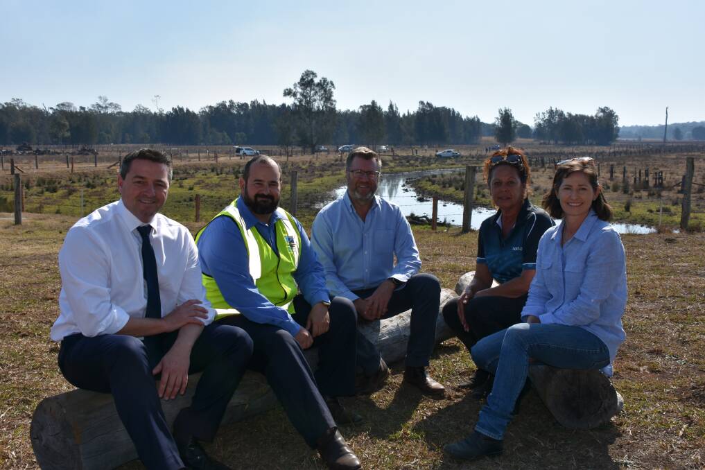 Local MP Pat Conaghan, Council's Wes Trotter, Rod Barnaby and Linda Perkins (right) from BioDiversity Solutions Australia and Mandy Davis from NORTEC