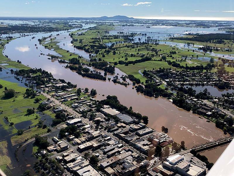 Macleay in flood. Photo courtesy Kempsey Shire Council