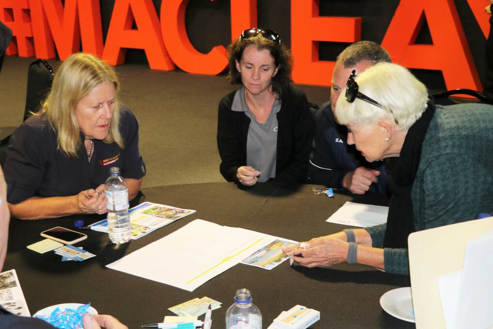 Mayor Liz Campbell working with community members at the Kempsey Community Catch-Up