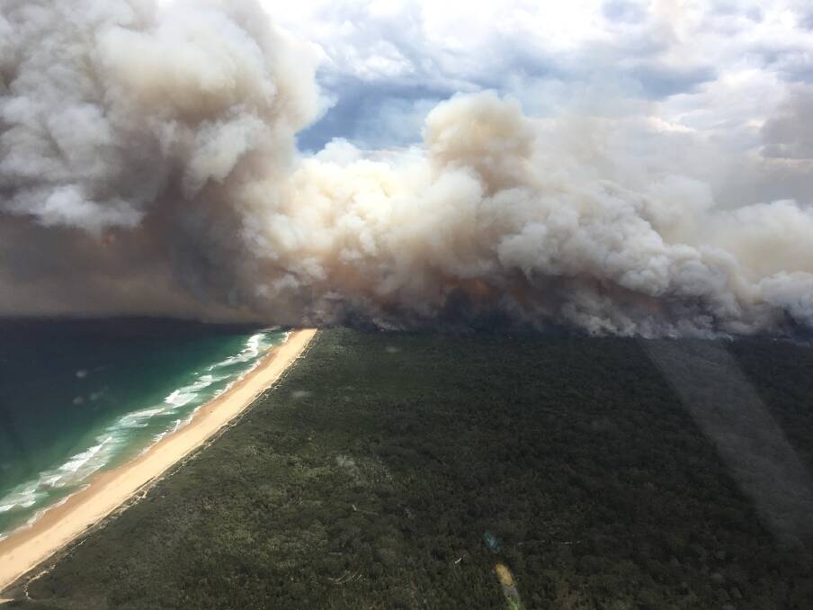 Photo taken by Ash Hogan from helicopter fighting fires
