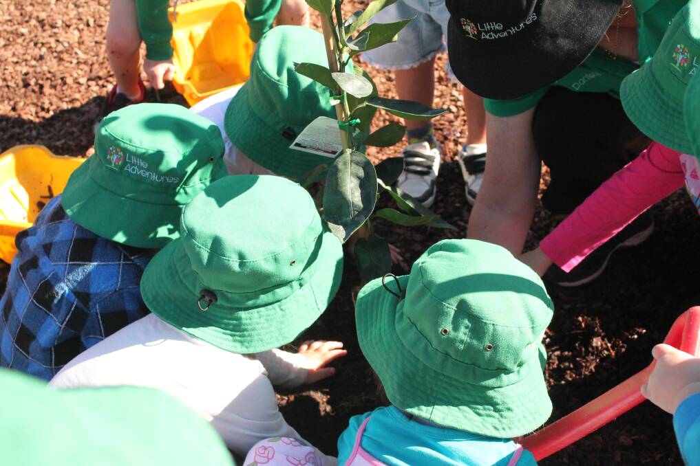 Children from Little Adventures taking part in National Schools Tree Day