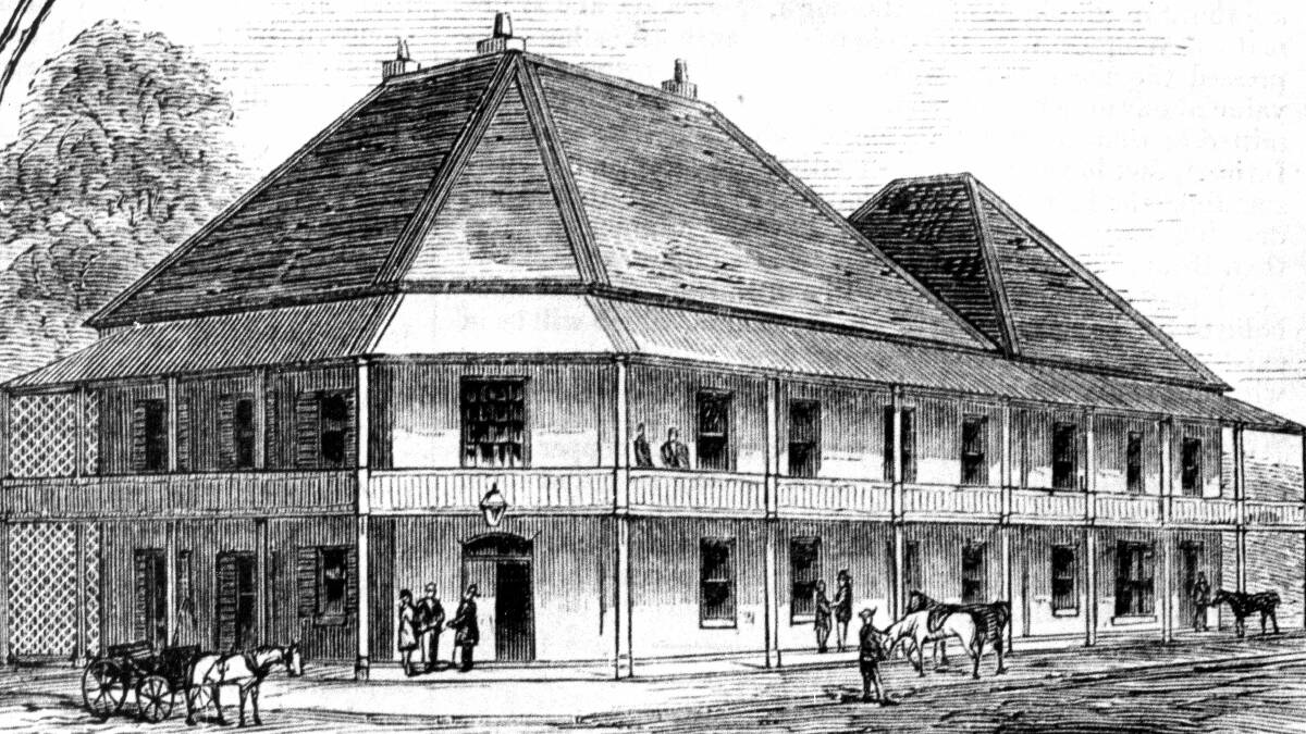 The West Kempsey Hotel in 1880 (National Library of Australia)