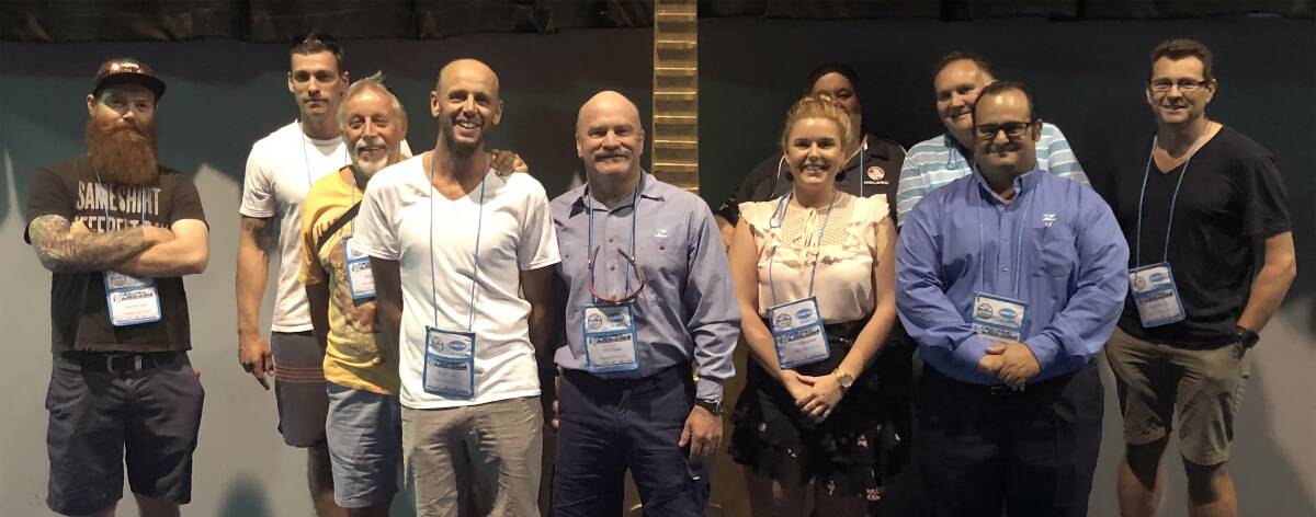 Award winners Wes Trotter and Barry Young pictured with some of
council’s water staff at the NSW Water Industry Operators' Association
Conference