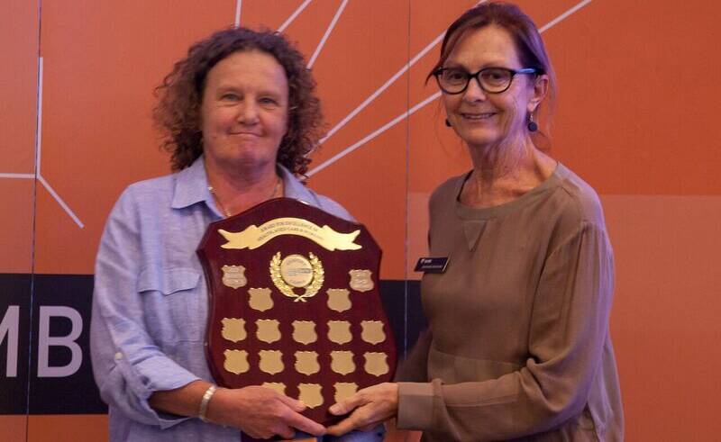 Cheryl Bate received a Health, Aged Care & Nursing Excellence Award, presented by Jan Plews. Cheryl completed a Certificate III in Individual Support (Ageing)