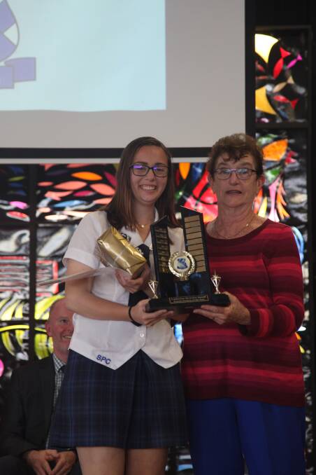 Catherine McAuley Female Student of the Year - Eloise MacDonald, with Betty Green from St Vincent de Paul Society