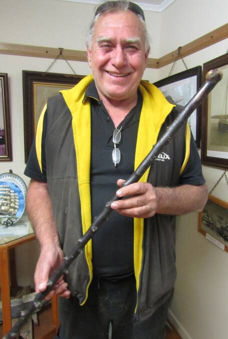 David Day, McKay descendant with the Blackthorn Cane