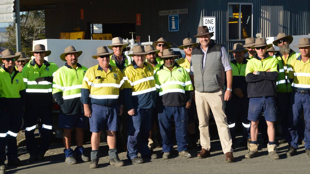 Akubra managing director Stephen Keir with council outdoor staff