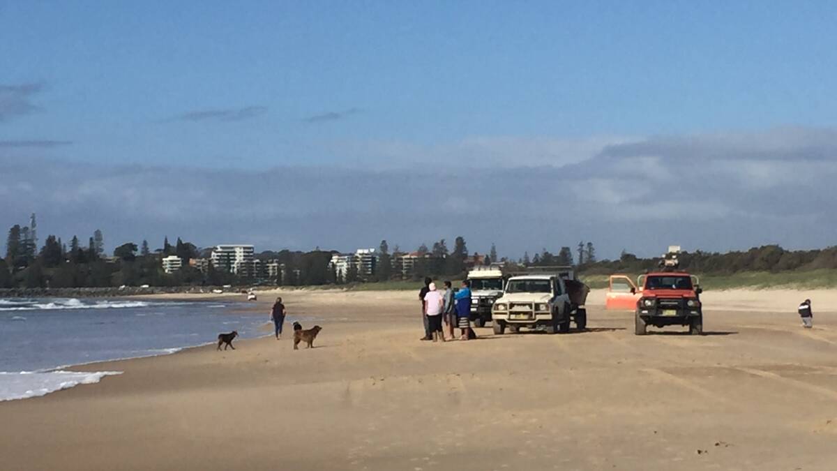 Waiting game: Some of the professional fishermen on North Shore main beach on Saturday