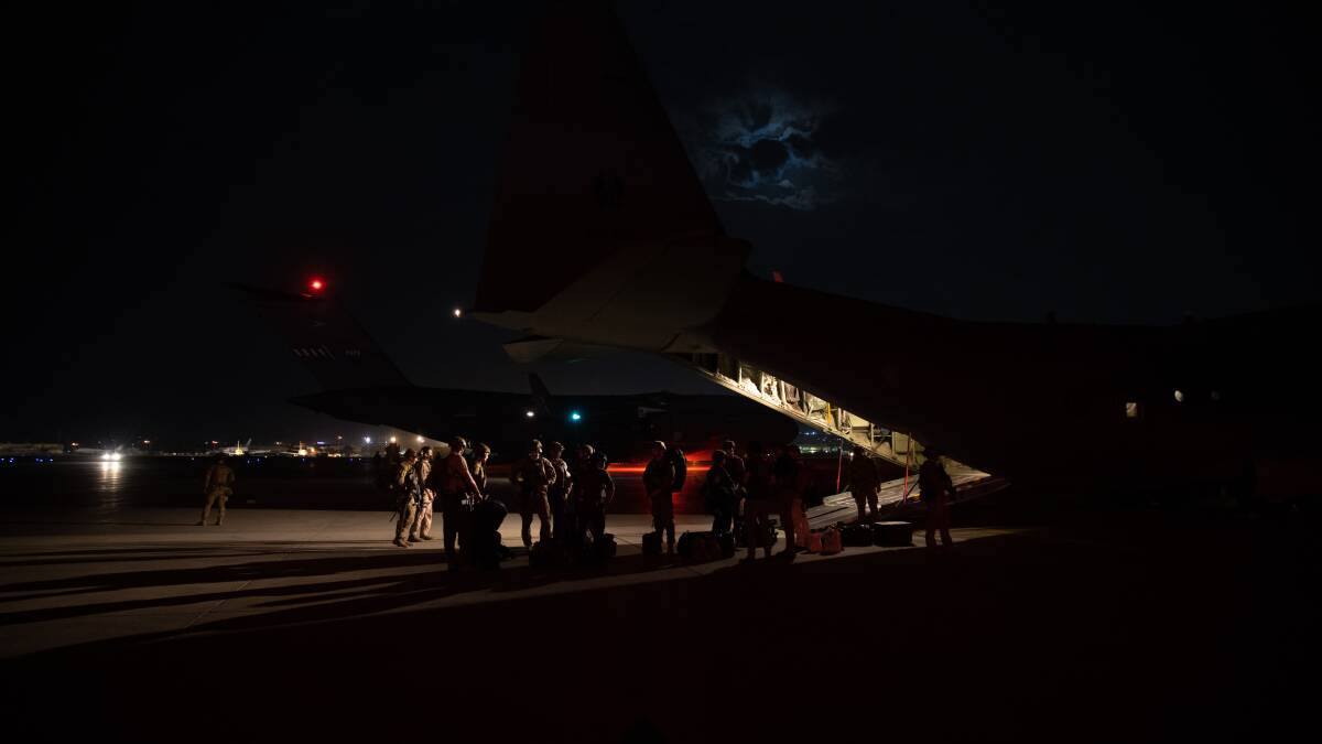 The first Australian Defence Force evacuation flight departed Kabul with 26 people on board. Picture: Department of Defence
