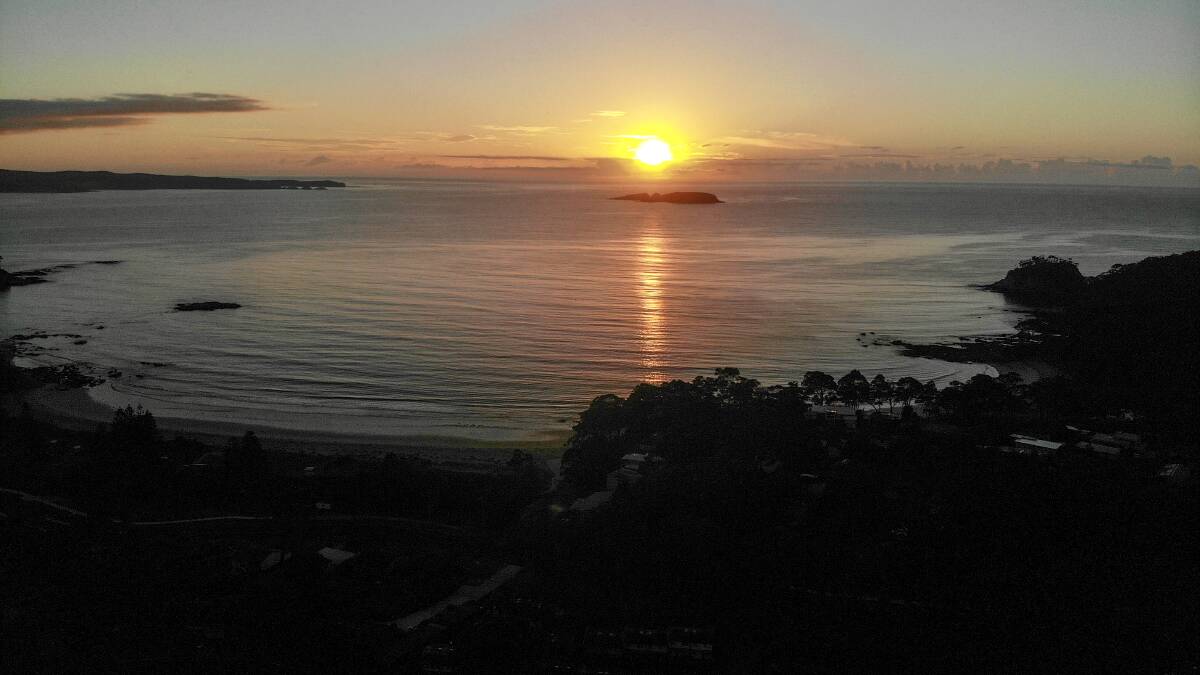 Sunrise over the Tollgate Islands near Batemans Bay. 