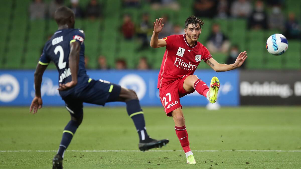 Adelaide United's Josh Cavallo was subjected to vile homophobic abuse by fans during his side's 1-1 draw with Melbourne Victory, and later online. Picture: Getty