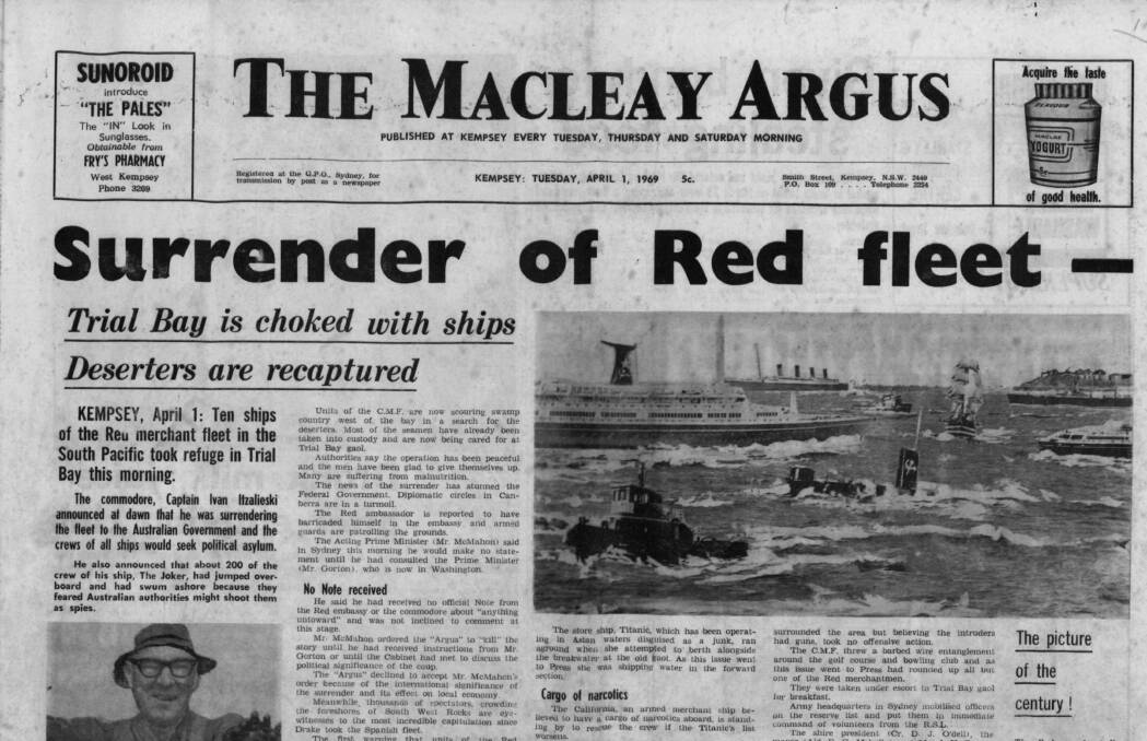 The banner and headline from the Macleay Argus 1 April 1969 (MRHS)