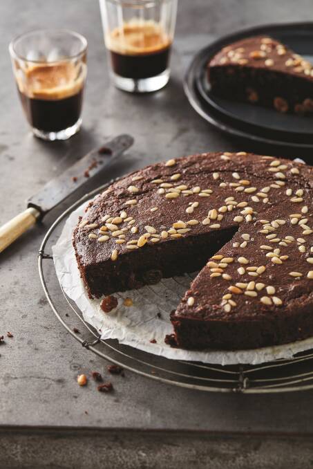 Torta di pane - bread, pine nut and chocolate cake. Picture: Supplied