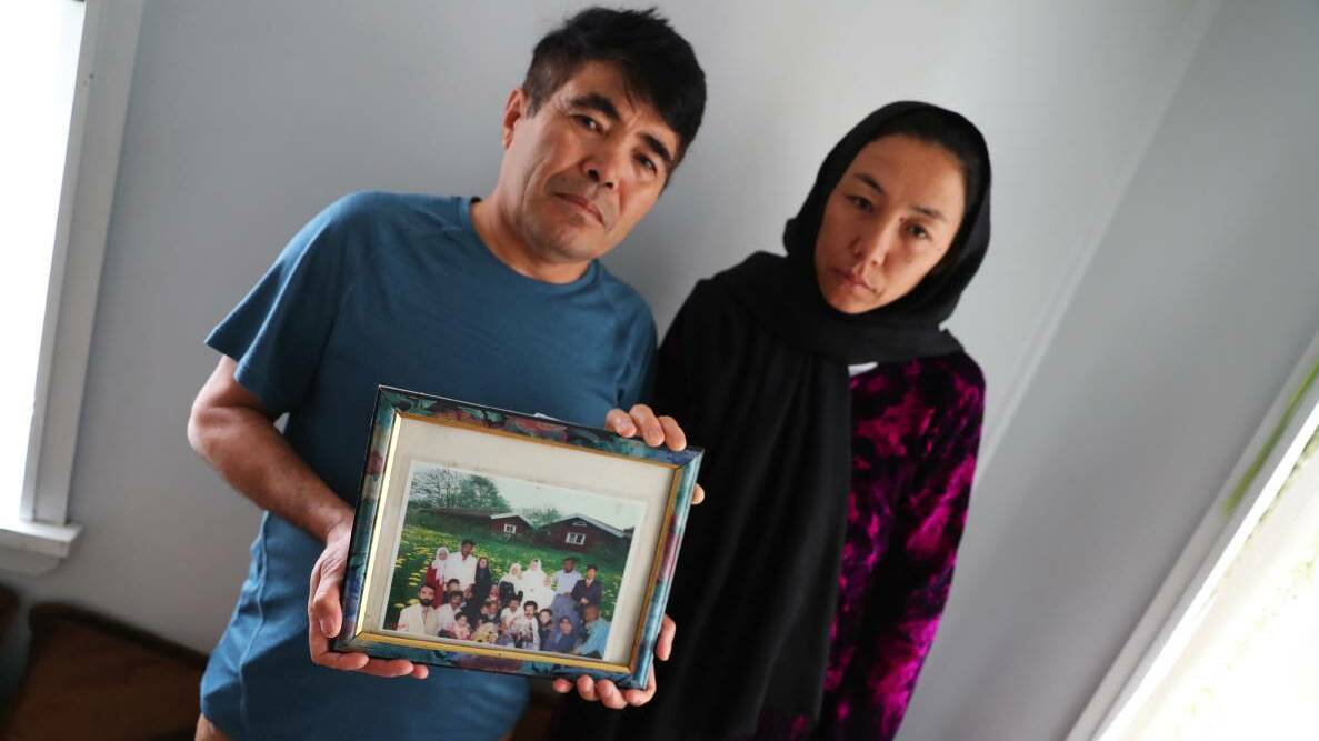 Ali Rahimi and his wife, Hakimeh, fear for their family members trapped in Afghanistan as the Taliban inflicts horrendous suffering and carnage throughout their homeland. Picture: Emma Hillier