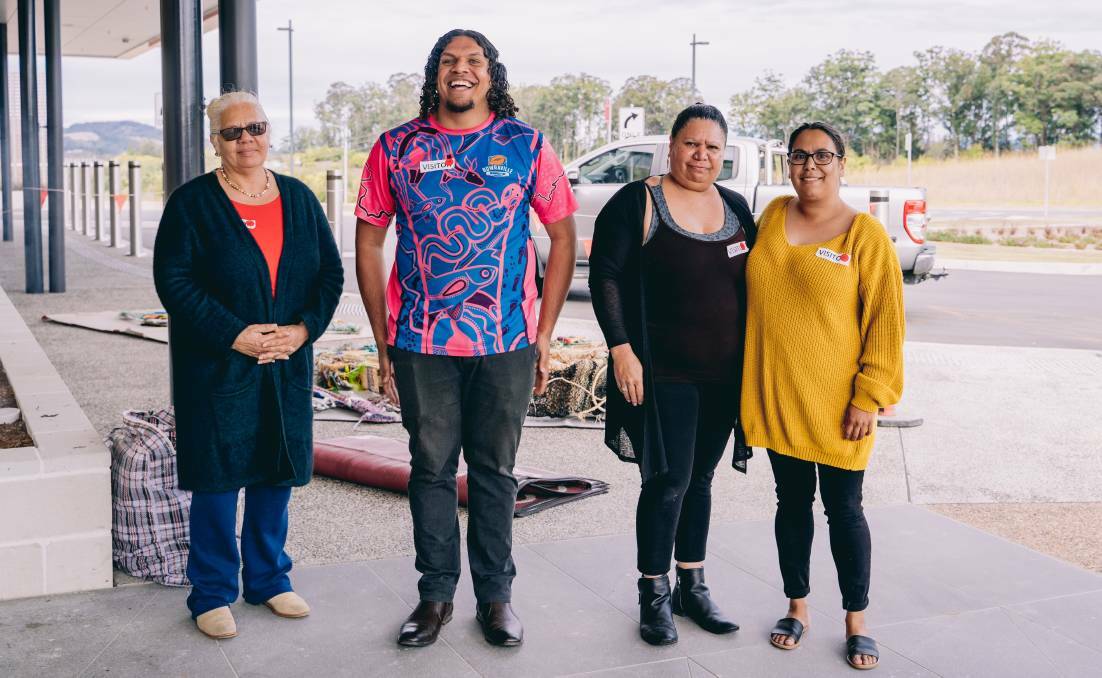 Aunty Lauren Jarrett, Denise Buchanan and Jasmine Stadhams steered the four woven sculptures, while Ricky Buchanan was a lynchpin in the collaborative process.