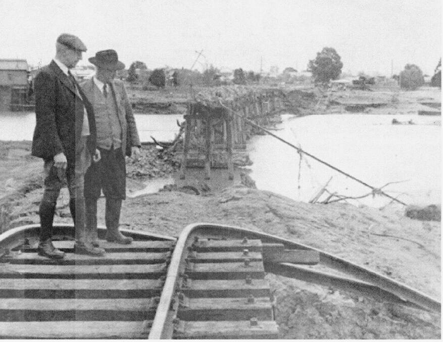 RAIL DISASTERS: Inspecting the damage caused to the railway line in 1949. The Line was plagued with problems over the last 100 years.