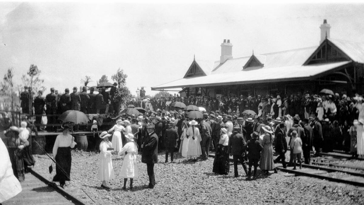 THE OPENING: The official opening of the Kempsey Railway on November 28,1917. Crowds of people gathered to be part of the historic day.