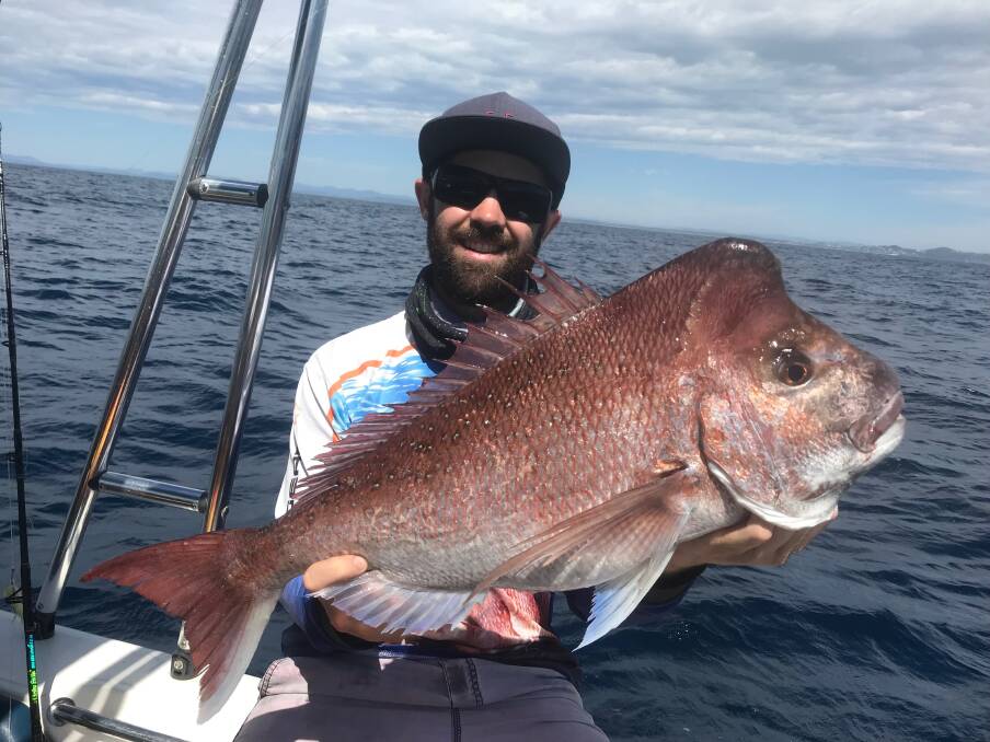 Nice: Our Berkley pic of the week is Nathan Brown with this monster snapper he recently battled the wind offshore to score. Photo supplied