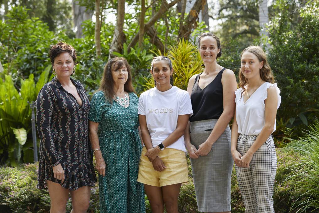 Coffs Coast Woman of the Year Finalists 2020 Lily Isobella, Auntie Kerrie Burnet, Kamla Ruthnam-Webb, Kirsty Christensen and Emma Serisier