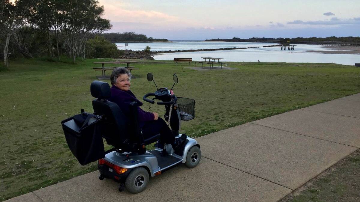 Esma on her scooter at Urunga