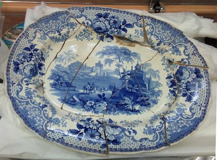  A broken transfer-ware plate from Ravenswood (Photo Macleay Argus)