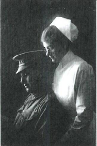 Nurse Kitty Tully with unknown soldier (Photo Angus McNeill Collection MRHS)