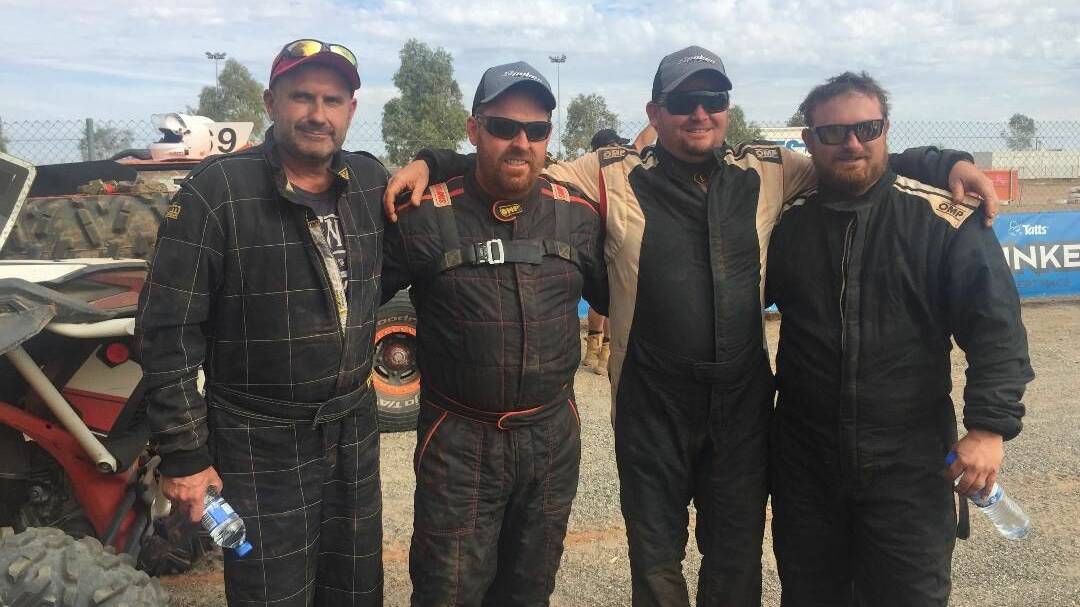 (From left) Kempsey's Tim Baker, David Spokes, Glen Hayes and Craig Anderson made the long journey to Alice Springs for the 43rd Finke Desert Race.