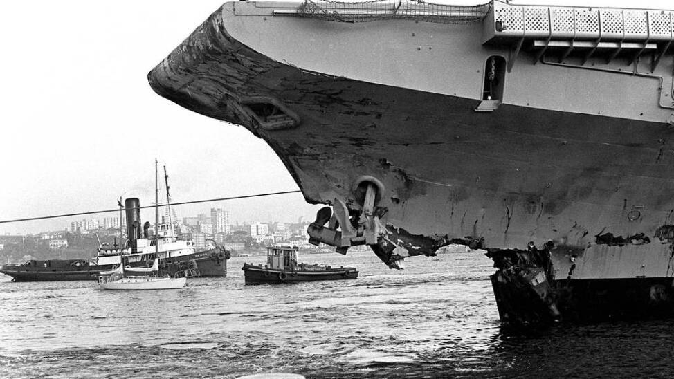 HMAS Melbourne days after collision