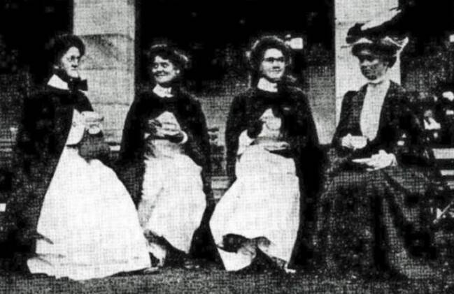Nurses listening to Lady Dudley outlining her Bush Nursing Scheme (Daily Telegraph 14 June 1910).