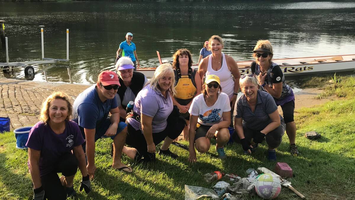The Wednesday morning River Rat crew with river rubbish. Photos supplied.