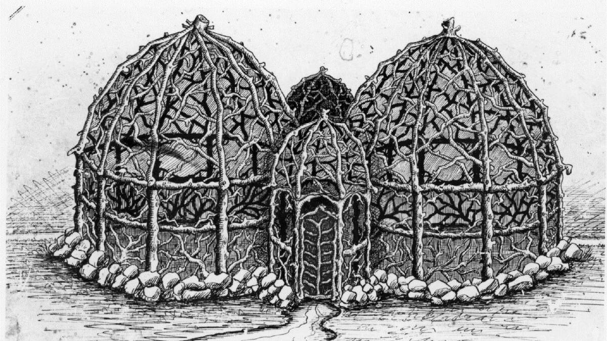 Drawings by Jonathan Emms for a fernery in the rustic style