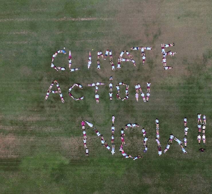 Macleay Valley school students at a previous climate event. The students are back this year to raise awareness for the current climate emergency with an event on September 20 from 12.30pm to 2.30pm at Services Club Park, Kempsey.
