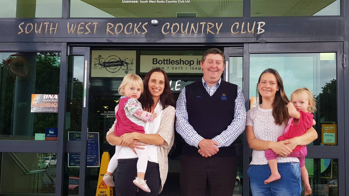 GOING PLASTIC FREE: CEO David Cunningham with Sonja Tayler and Naydeen Ironfield from Plastic Wise South West Rocks.