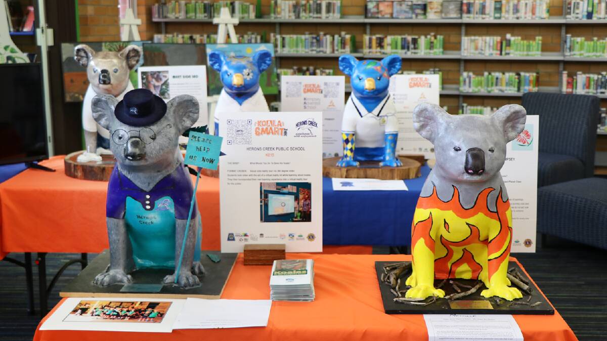 The sculptures are currently on display at Kempsey Shire Library. Photo supplied.