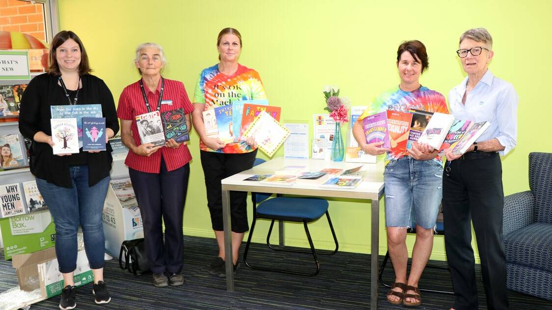 Library staff Louise and Angie Meers with Mandy Smith, Hayley Hoskins and Rae Henry of Baylin's Gift/It's OK on The Macleay. Photo supplied.
