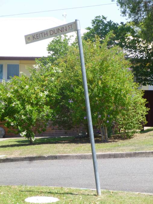 Keith Dunn Street Sign. Photo: Kempsey Museum