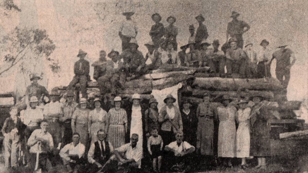 FUNDRAISERS: June 8, 1935, a wood chop day was held to benefit the Hospital at Mr Mackay's Burnt Bridge property, where CWA ladies provided the luncheon. Photo courtesy of Macleay River Historical Society from Macleay Argus archives. 