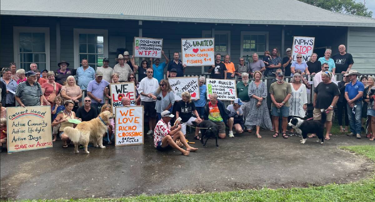 Residents of Crescent Head rallied at the Community Hall on Sunday. Photo: Lachlan Harper 