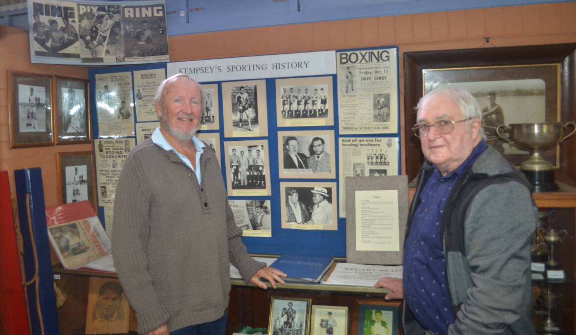Garry Munday and Phil Lee at the Macleay River Historical Society's Dave Sands tribute. Photo: Lachlan Harper