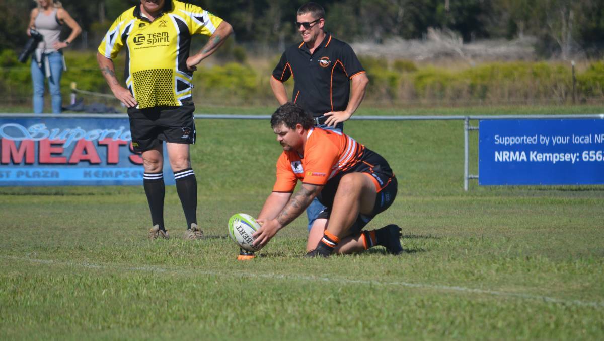 Scotty Bill Williams lines up a conversion for Cannonballs reserve grade side. Photo: File