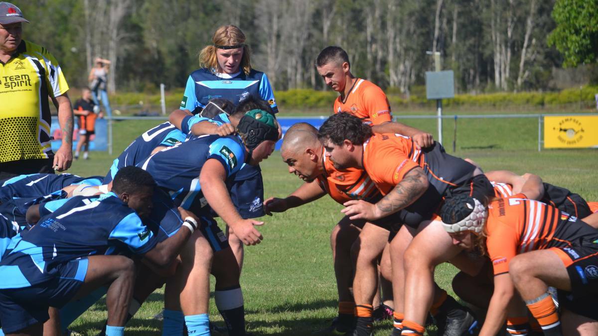 Kempsey's reserve grade pack down against Marlins earlier in the year. Photo: File 