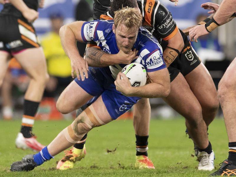 Aiden Tolman playing for the Bulldogs this year. Photo: File