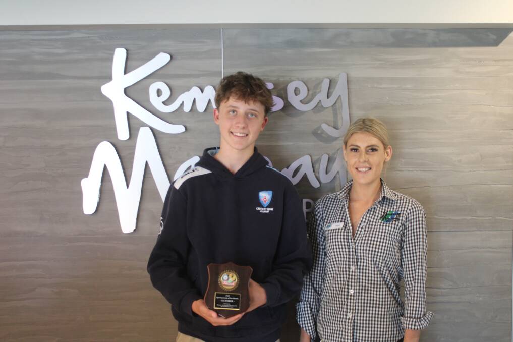 Beau Mainey with Jess from Kempsey Macleay RSL Club. Photo: Lachlan Harper 