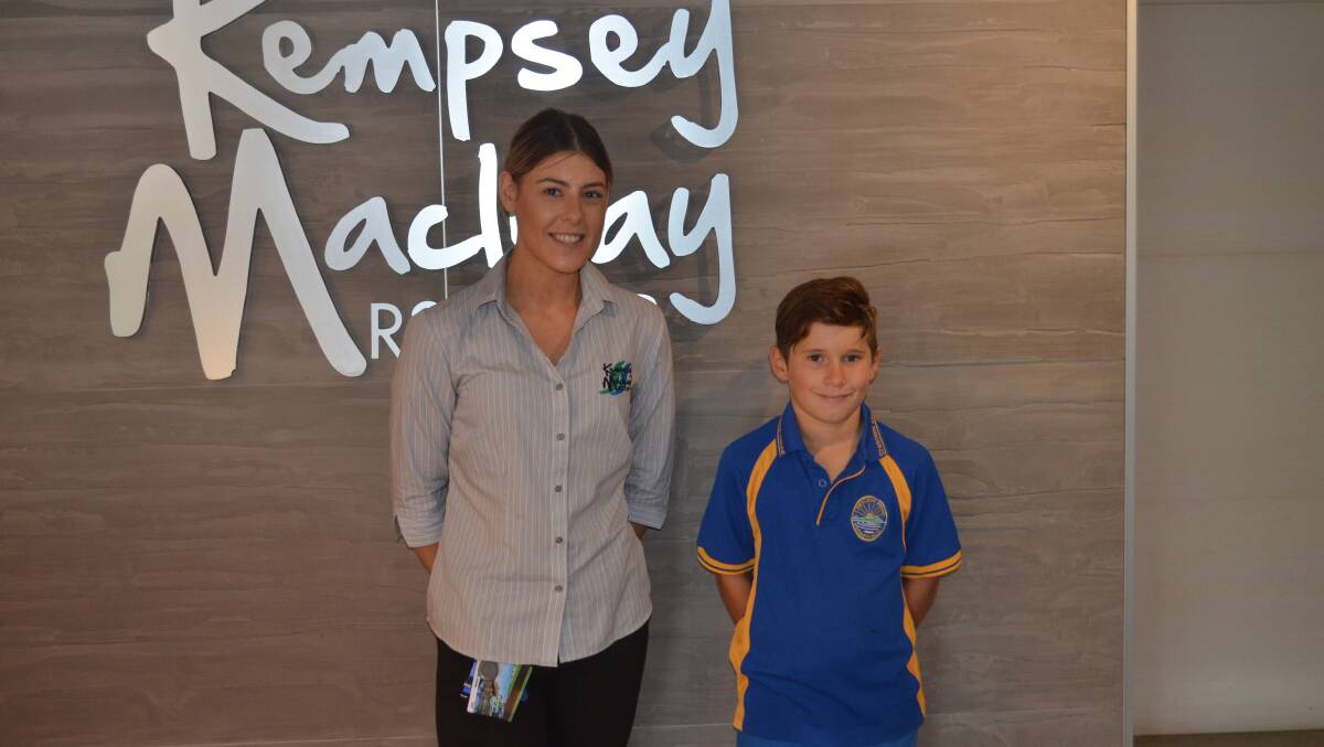 Rylah Hopper-Buckland with Jess from Kempsey Macleay RSL Club. Photo: Lachlan Harper 