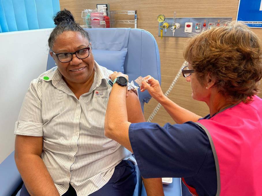 Mid North Coast Health District staff at Coffs Harbour were among the first to get the COVID vaccine over two weeks ago. Photo: MNCLHD.