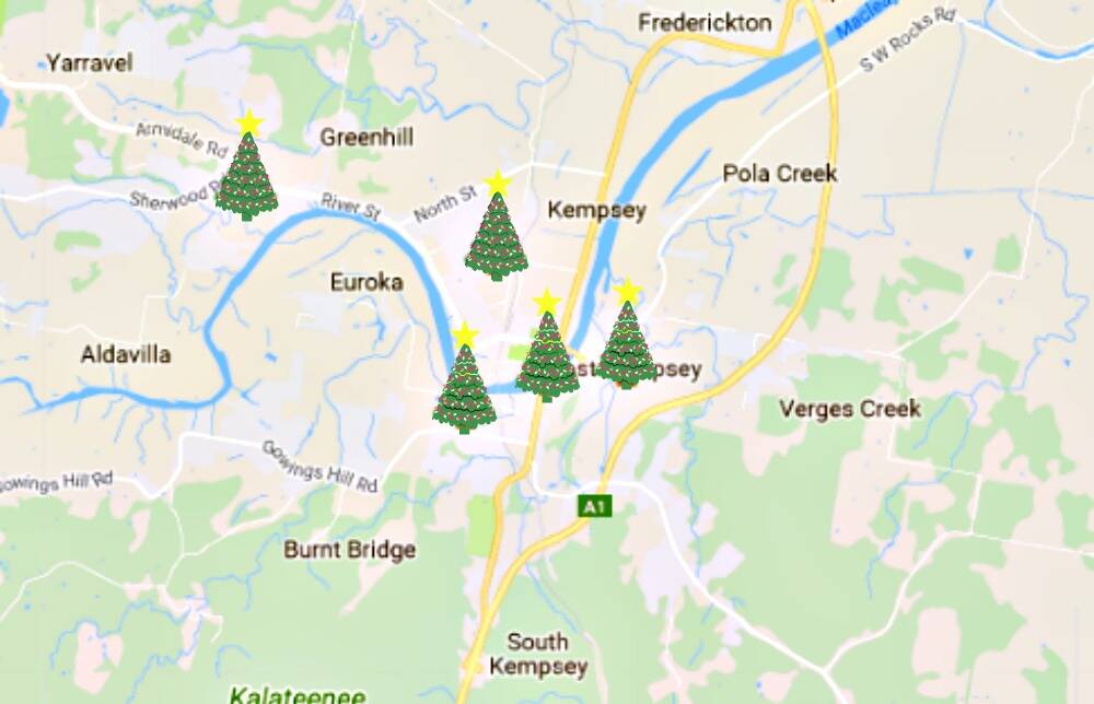 2017 Kempsey Shire Christmas light map